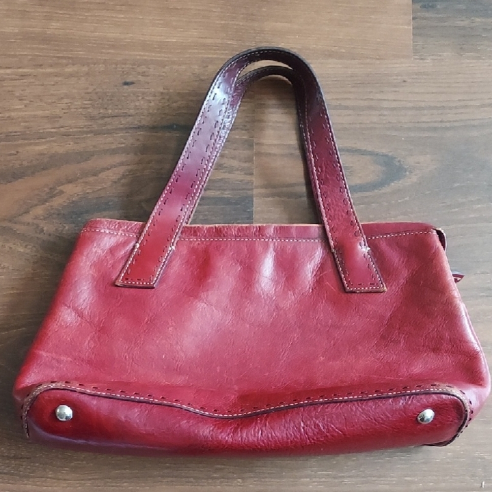 Vintage Fossil Ox Blood Red Leather Shoulder Bag